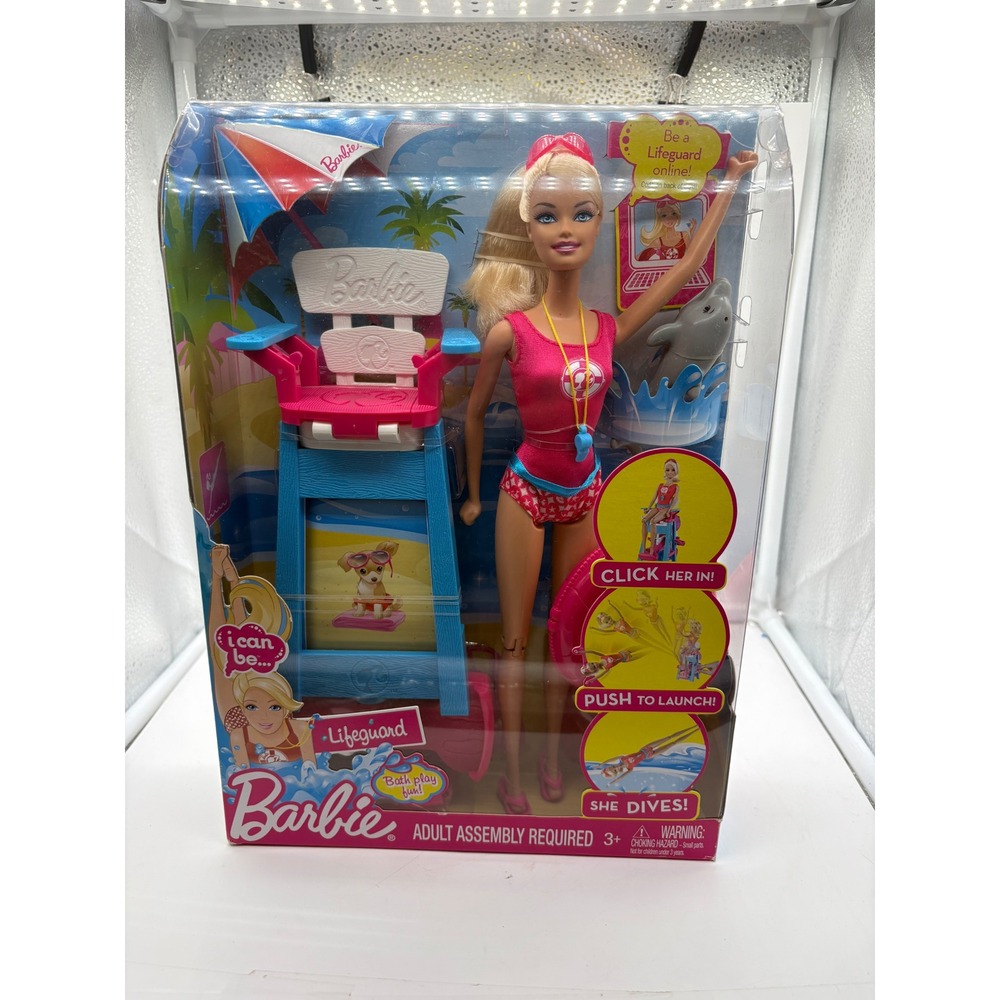 Mattel Barbie I Can Be Lifeguard Doll Playset T9560 New Sealed Bath Play Fun